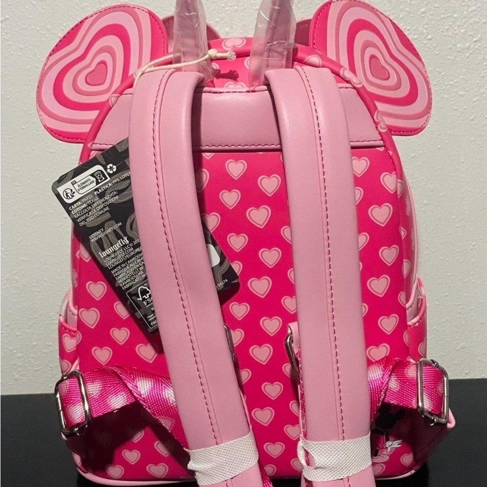 Loungefly Disney Minnie Mouse Valentine Heart Mini Backpack NWT! - Picture 3 of 3